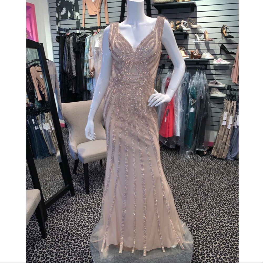 Jovani rose gold dress